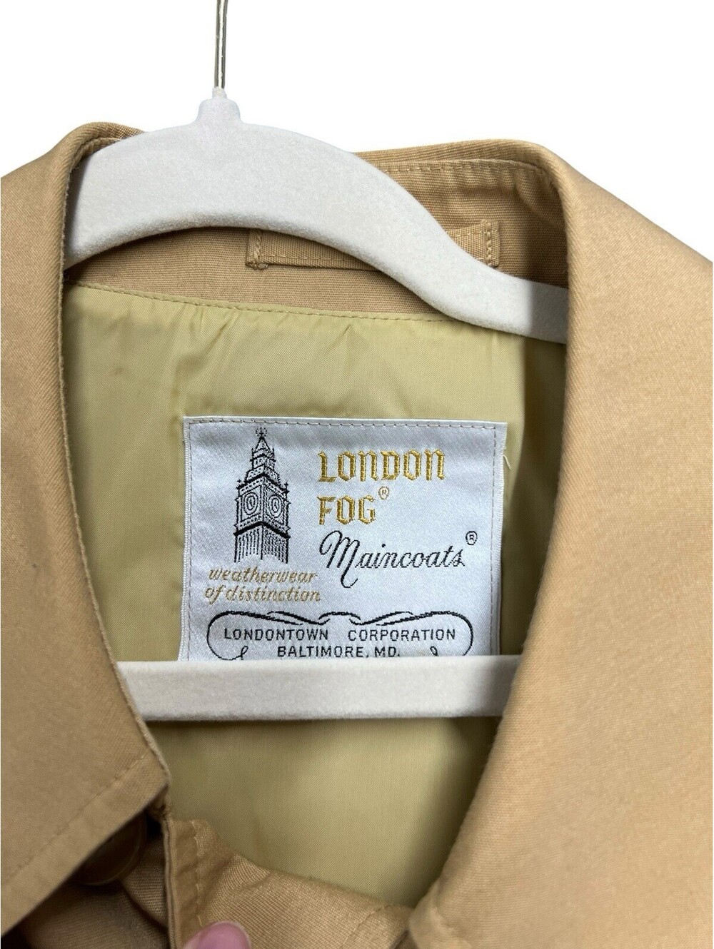 London Fog Beige Trench Coat - Picture 4 of 7
